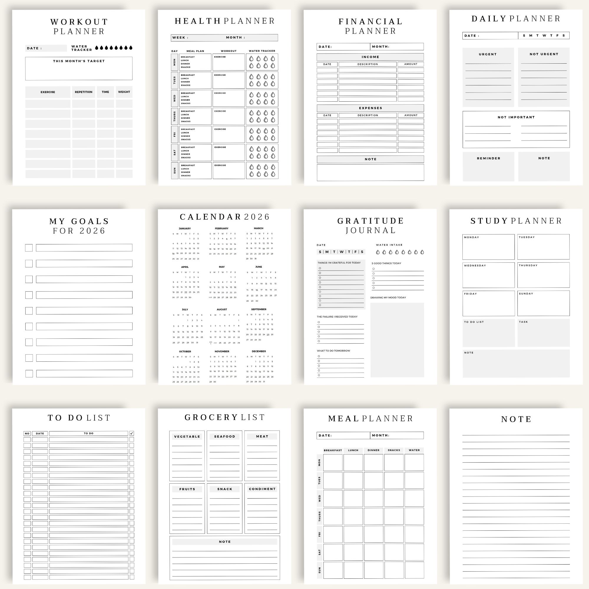 White Minimalist Journal Planner - Image 2