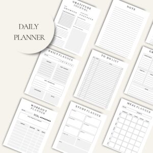 White Minimalist Journal Planner